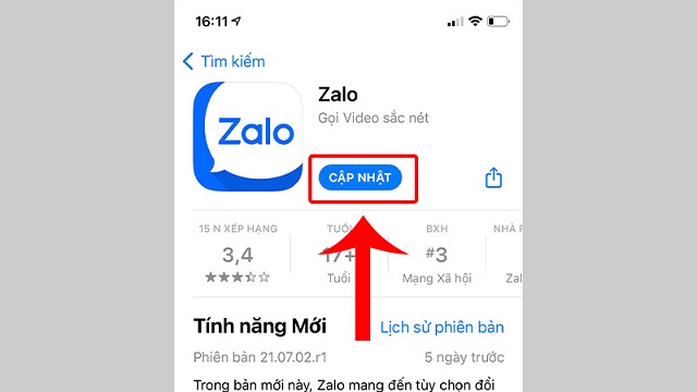 Hướng dẫn cập nhật Zalo phiên bản mới nhất trên iPhone