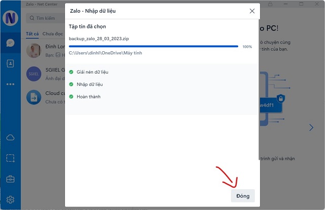 Cách khôi phục tin nhắn Zalo trên máy tính Windows