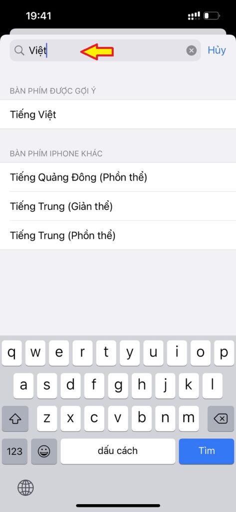 Hướng dẫn bật lại bàn phím tiếng Việt trên điện thoại iPhone