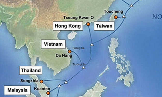 Thông tin về sự cố tuyến cáp Asia Pacific Gateway